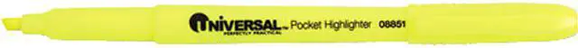 Main image of UNIVERSAL Pocket Clip Highlighter Chisel Tip Fluorescent Yellow Ink Dozen 08851