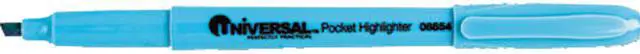 Main image of UNIVERSAL Pocket Clip Highlighter Chisel Tip Fluorescent Blue Ink Dozen 08854