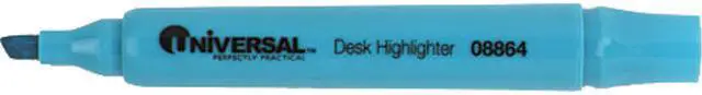 Main image of UNIVERSAL Desk Highlighter Chisel Tip Fluorescent Blue Dozen 08864