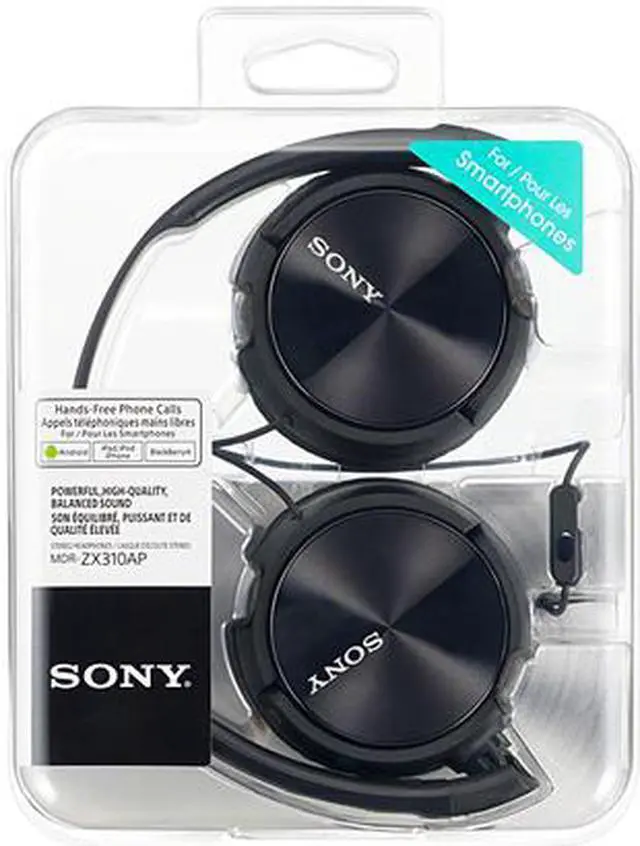 Alt view image 3 of 3 - Sony MDR-ZX310AP-ZX Sound Monitoring Headphones - Stereo - Black