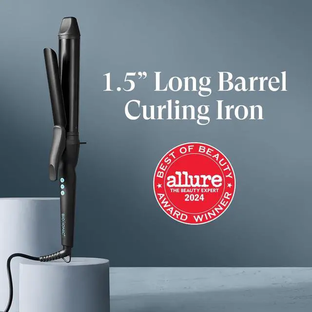 Alt view image 9 of 12 - Bio Ionic Long Barrel Styler 1.5 Inch Curling Iron, Black by for Women