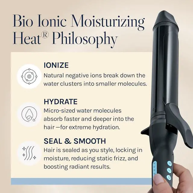 Alt view image 10 of 12 - Bio Ionic Long Barrel Styler 1.5 Inch Curling Iron, Black by for Women