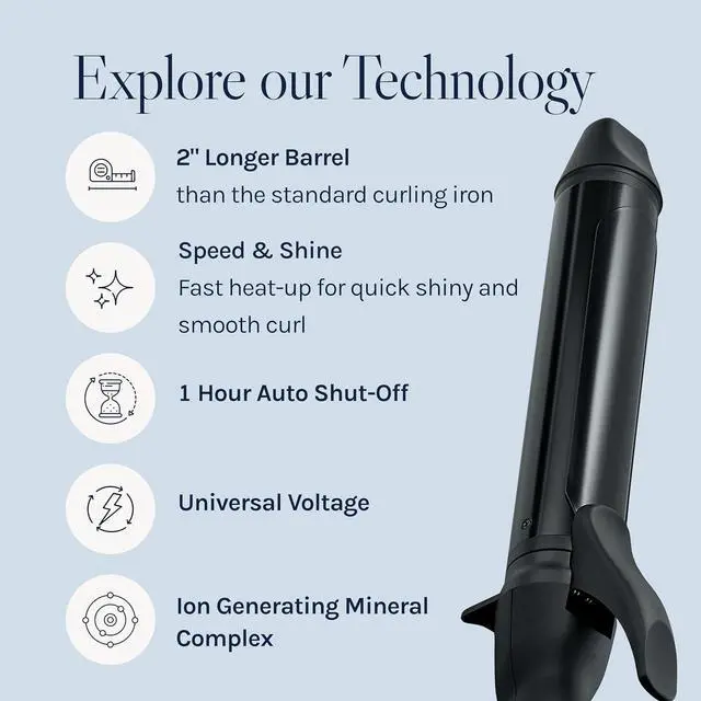 Alt view image 3 of 12 - Bio Ionic Long Barrel Styler 1.5 Inch Curling Iron, Black by for Women
