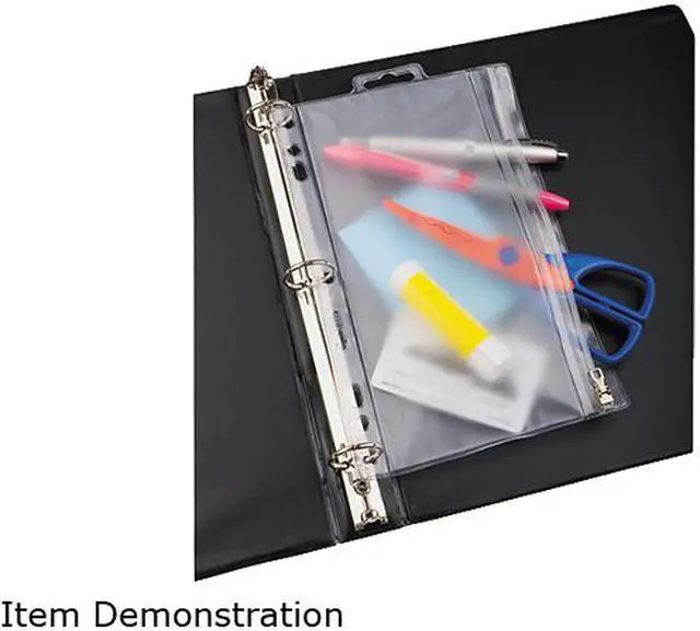 Main image of Tops Pendaflex 68599 Zippered Ring Binder Pocket  9-1/2 x 6  Clear/White