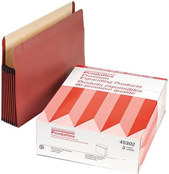 Main image of Tops Pendaflex 45302 Watershed 7 Expansion File Pocket Straight Letter Red 5/Box