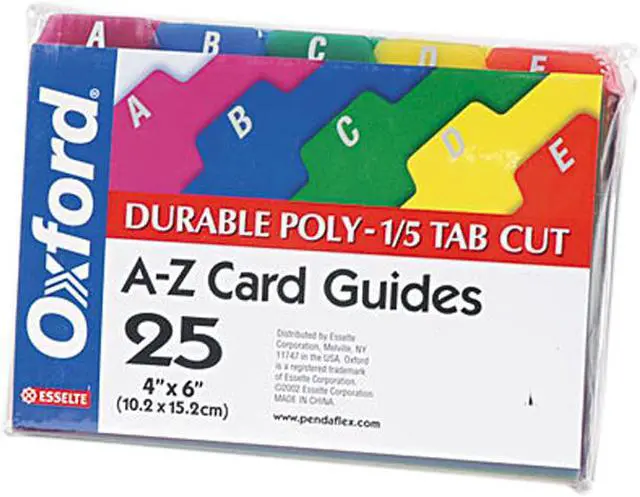 Main image of Tops Pendaflex 73154 Card Guides Alpha 1/5 Tab Polypropylene 4 x 6 25/Set
