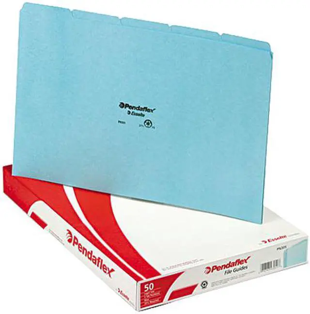 Main image of Tops Pendaflex PN305 Top Tab File Guides Blank 1/5 Tab 25 Point Pressboard Legal 50 per Box