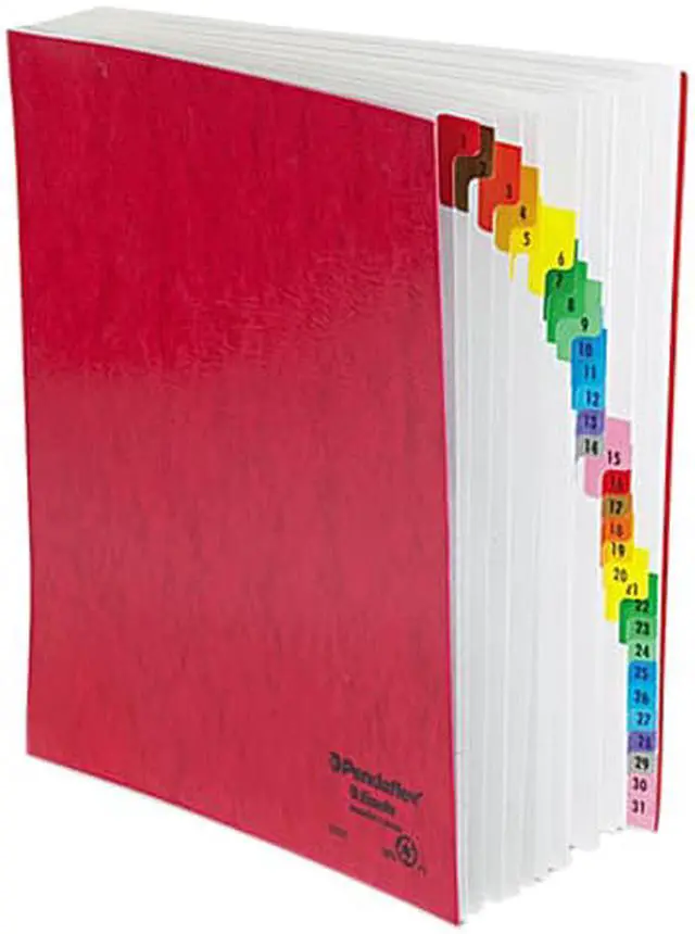 Main image of Tops Pendaflex 11014 Expandable Desk File, 1-31 Index, Letter Size, Acrylic-Coated PressGuard, Red
