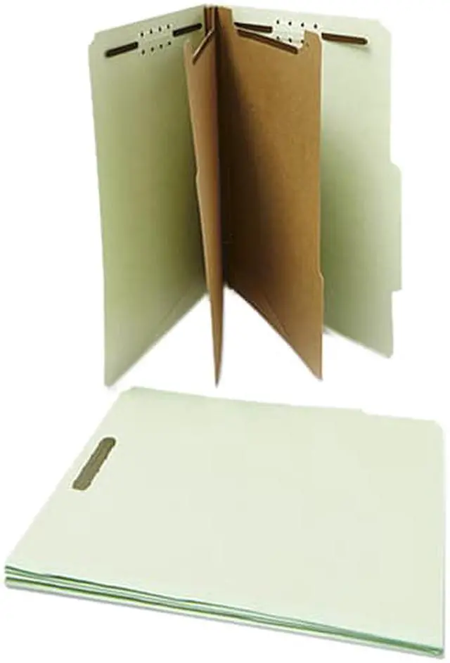 Main image of UNIVERSAL Pressboard Classification Folder Letter Six-Section Gray-Green 10/Box 10273
