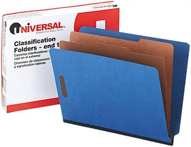 Main image of Universal 10318 Pressboard End Tab Classification Folders  Ltr  6-Section  BE  10/box