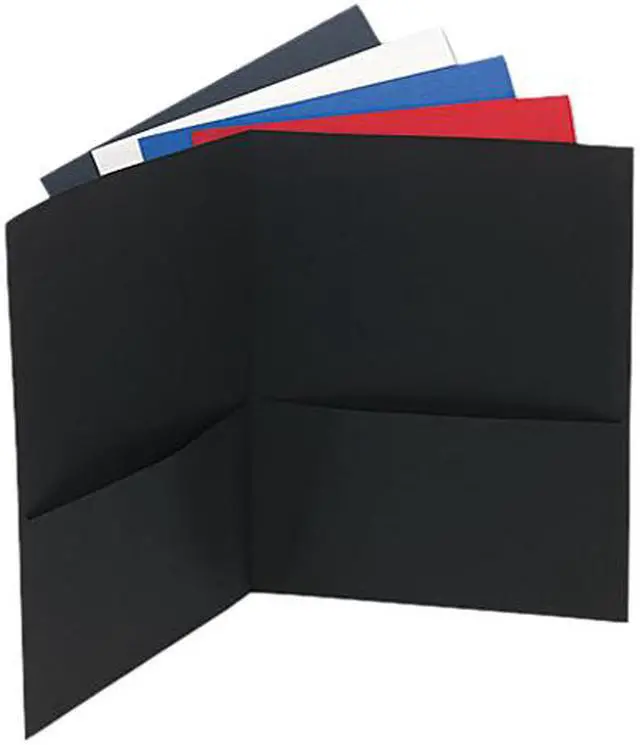 Main image of Universal 56613 Two-Pocket Portfolio  Embossed Leather Grain Paper  Assorted Colors