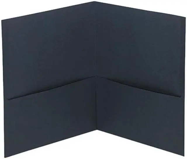 Main image of Universal 56638 Two-Pocket Portfolio  Embossed Leather Grain Paper  Dark Blue