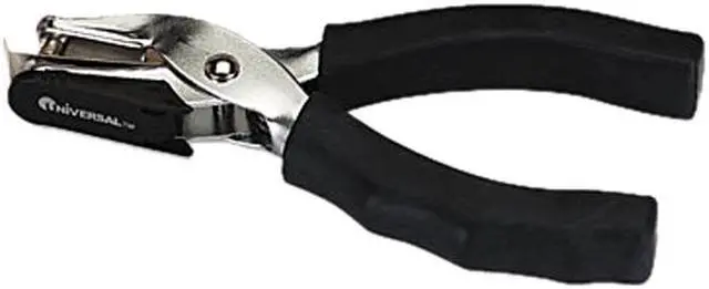 Main image of Universal 74321 Eight-Sheet Handheld One-Hole Punch  1/4   Hole  Metal with Rubber Grip  Black