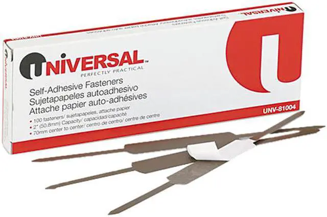 Main image of Universal 81004 Self-Adhesive Paper And File Fasteners 2 Capacity 100 per Box