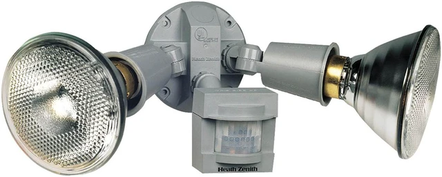 Heathco 2 Bulb 120 Watt Grey DualBrite Energy Saving 2-Level Motion ...