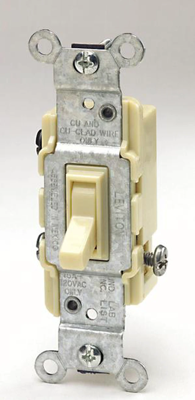 Main image of Leviton Ivory Commercial Grade 4-Way AC Quiet Switch Toggle