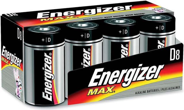 ENERGIZER Max 1.5V D Alkaline Battery, 8 Pack 