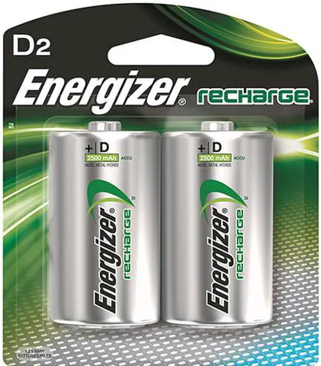 Main image of Energizer e2 2500mAh Ni-MH Rechargeable D Batteries - 2-pack