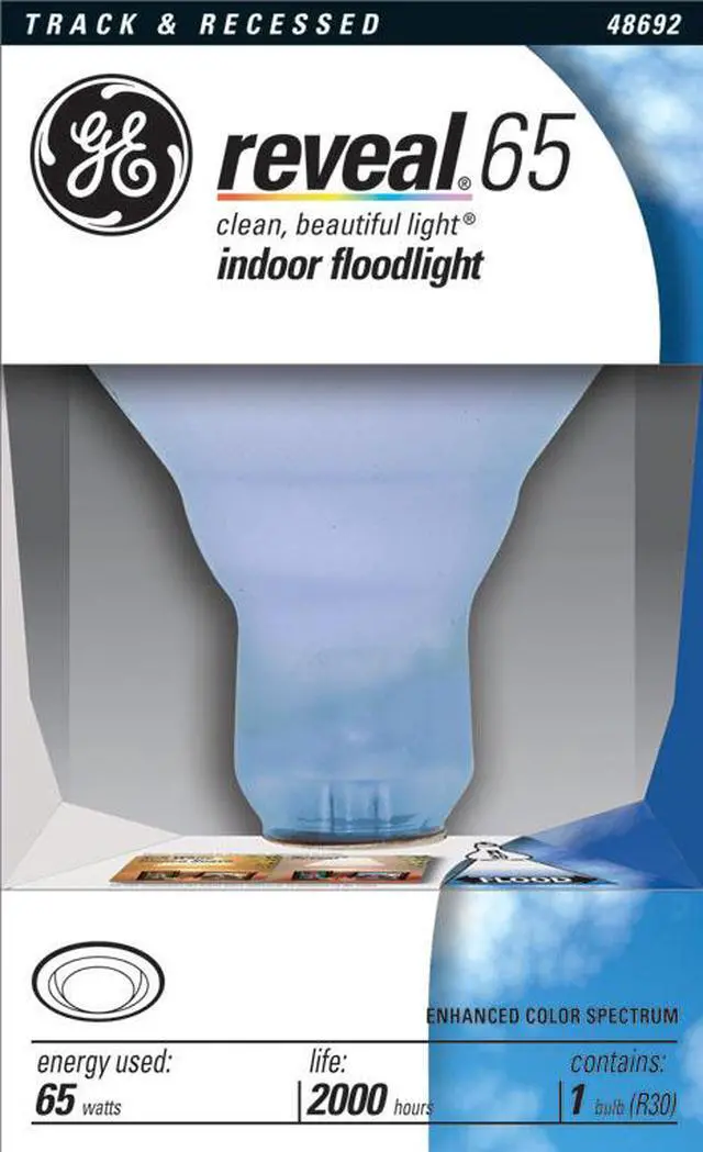 Main image of GE Lighting 48692 65 Watt Reveal™ Indoor Recessed & Track Flood Light Bulb