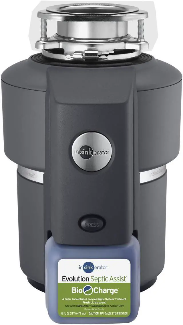 Main image of Insinkerator 74032 Evolution Series Septic Assist 120 volt Black Enamel Gray Food Waste Disposer