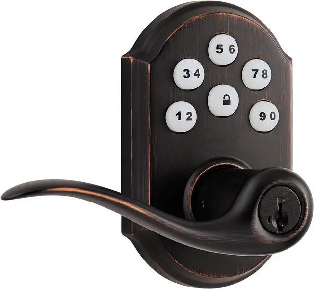 Main image of Kwikset Signature Series 99110-003 Venetian Bronze Smart Code Touch Pad Electronic Lever Handle Exterior Door Lock