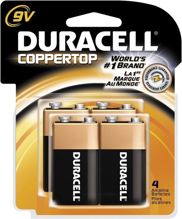 DURACELL CopperTop MN1604 9V Alkaline Battery, 4-pack 