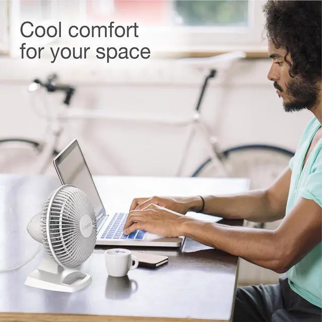 Alt view image 7 of 7 - Lasko 6" 2-Speed Personal Table Fan with Storage Tray, 2002W, White