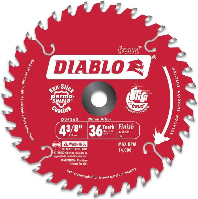 Main image of Freud D0436X 4-3/8" Hi-Density 36 Tooth Diablo® Cordless Trim Saw Blade