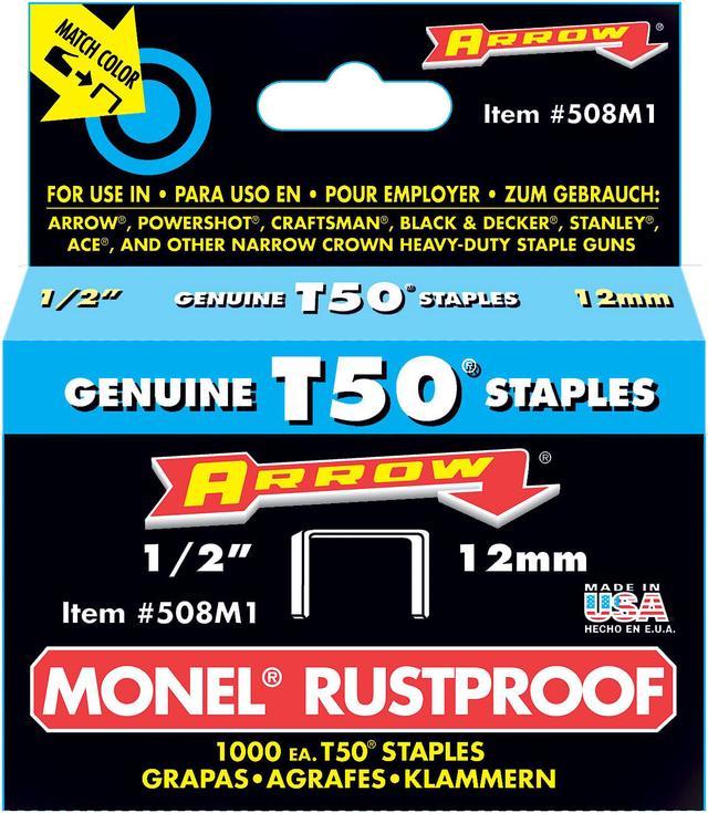 Arrow Fastener 508M1 1/2 T50 Monel Staples