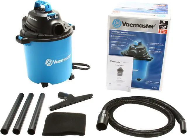 Alt view image 7 of 7 - Vacmaster VJ507 5 Gallon 3 Peak Horsepower Wet & Dry Vac