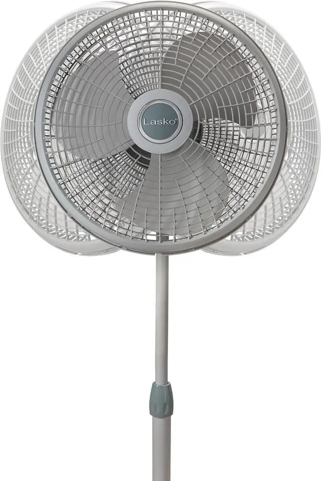 Alt view image 5 of 6 - Lasko Oscillating Pedestal Stand Fan, 3-Speeds, Adjustable Height, Tilt Back Fan Head for Indoor, Bedroom, Living Room, Home Office, Dorm Use, 16 Inch, Gray, 2526