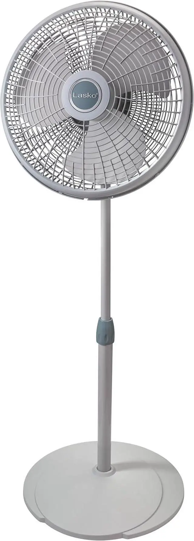 Main image of Lasko Oscillating Pedestal Stand Fan, 3-Speeds, Adjustable Height, Tilt Back Fan Head for Indoor, Bedroom, Living Room, Home Office, Dorm Use, 16 Inch, Gray, 2526