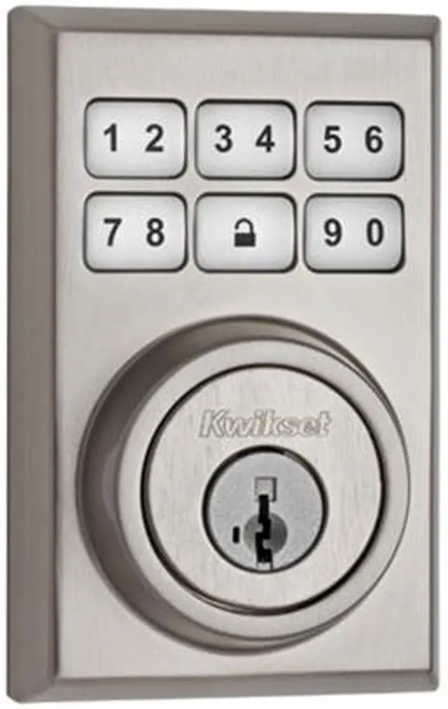 Main image of Kwikset SmartCode 910 Contemporary Z-Wave Deadbolt, Works w/ Amazon Alexa via SmartThings or Wink, featuring SmartKey in Polished Chrome (99100-013)
