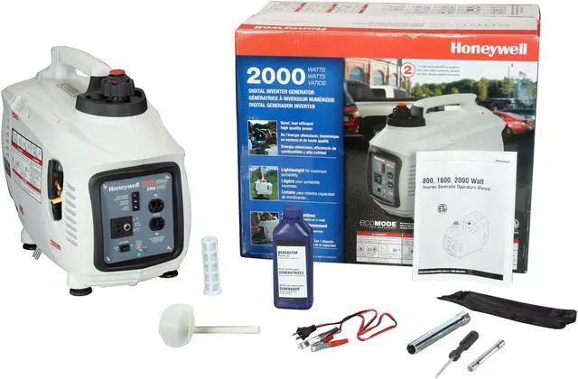 Alt view image 6 of 6 - Honeywell 6066-2000 2000 Watt 126cc 4-Stroke OHV Portable Gas Powered Inverter Generator