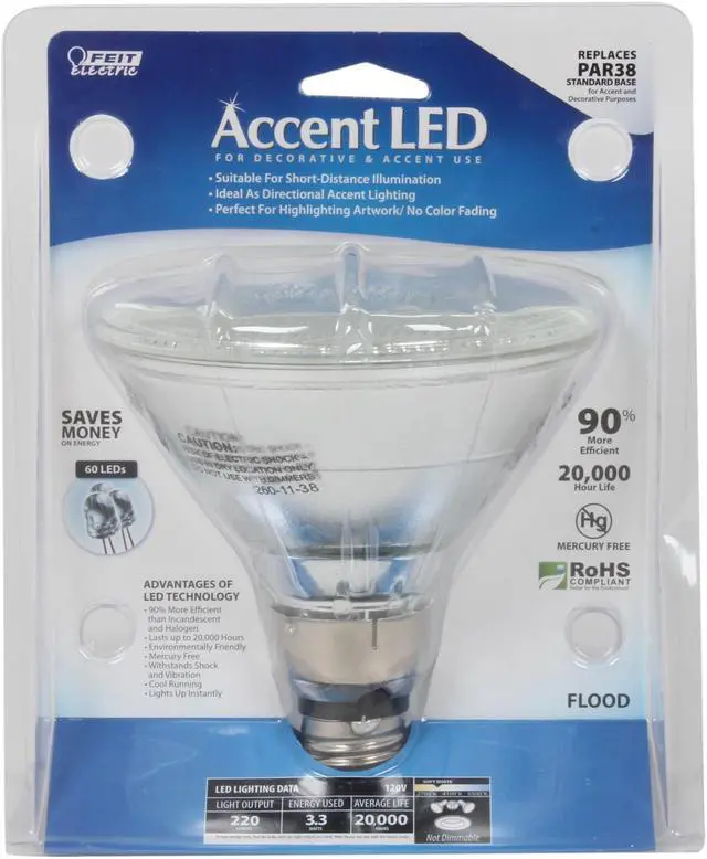 Alt view image 4 of 4 - Feit Electric BPPAR38/LEDBPPAR38/LED 75 W Equivalent PAR38 LED Bulb
