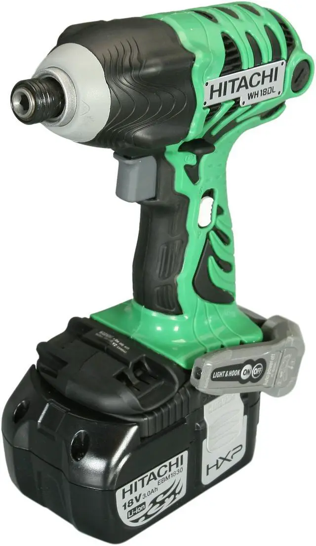 Alt view image 6 of 10 - Hitachi KC18DDL 18V Lithium Ion Driver Drill & Impact Driver Combo Kit (3.0Ah)
