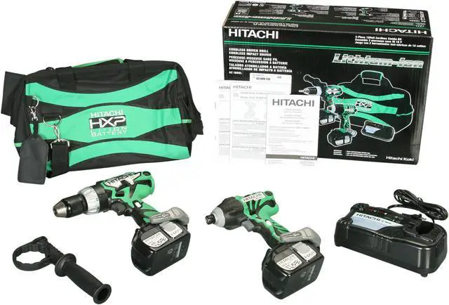 Alt view image 10 of 10 - Hitachi KC18DDL 18V Lithium Ion Driver Drill & Impact Driver Combo Kit (3.0Ah)
