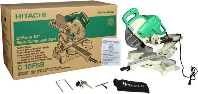 Alt view image 8 of 8 - Hitachi C10FSB 10" Sliding Dual Compound Miter Saw