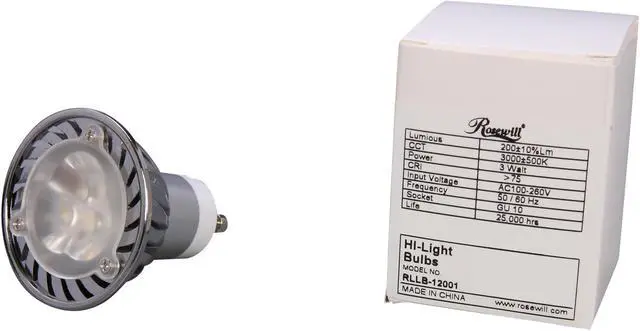 Alt view image 6 of 6 - Rosewill RLLB-12001 3 Watt MR16 GU10 Base Warm White LED light Bulb