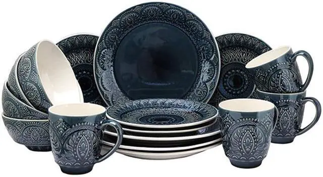 Main image of Elama Perta 16 Piece Stoneware Dinnerware Set