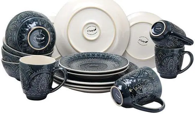 Alt view image 2 of 5 - Elama Perta 16 Piece Stoneware Dinnerware Set