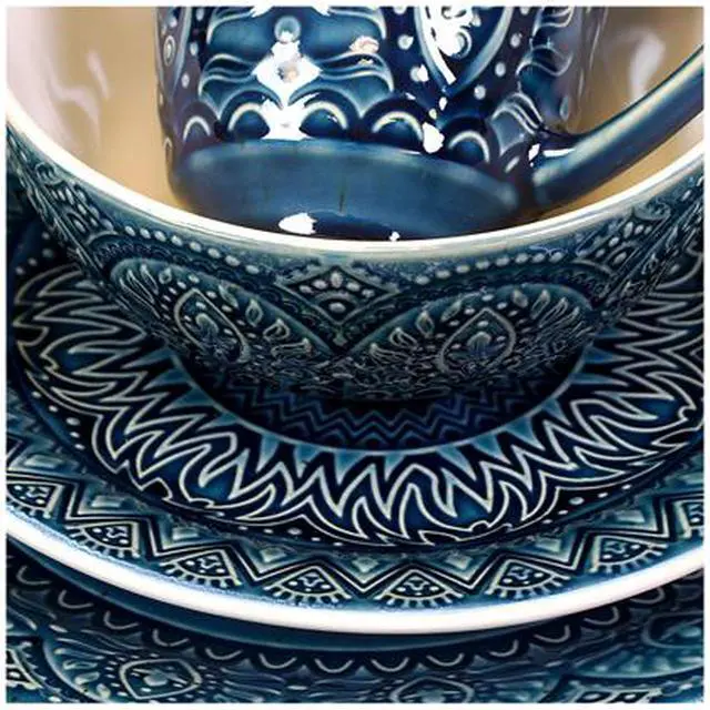 Alt view image 4 of 5 - Elama Perta 16 Piece Stoneware Dinnerware Set