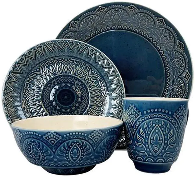 Alt view image 3 of 5 - Elama Perta 16 Piece Stoneware Dinnerware Set