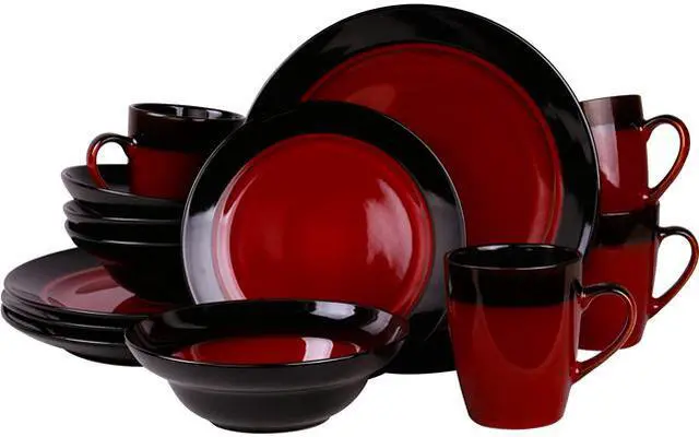 Main image of Elama Tanizia 16 Piece High Gloss Dinnerware Set