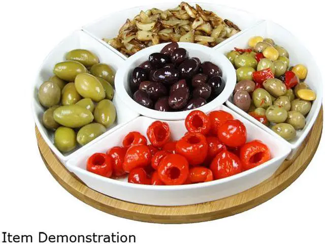 Alt view image 2 of 2 - Elama Signature 12 1/4 Inch 6pc Lazy Susan Appetizer and Condiment Server Set