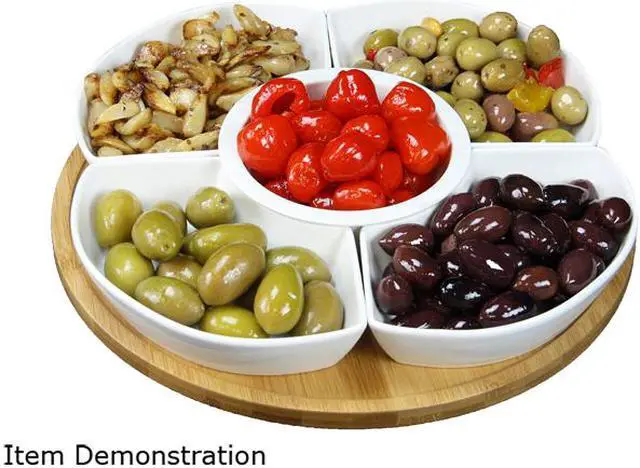 Alt view image 4 of 4 - Elama Signature 12 1/4 Inch 6pc Lazy Susan Appetizer and Condiment Server Set