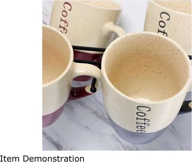 Alt view image 12 of 12 - Elama Coffee House 6-Piece 12 oz. Mug Set with Stand, Assorted Colors