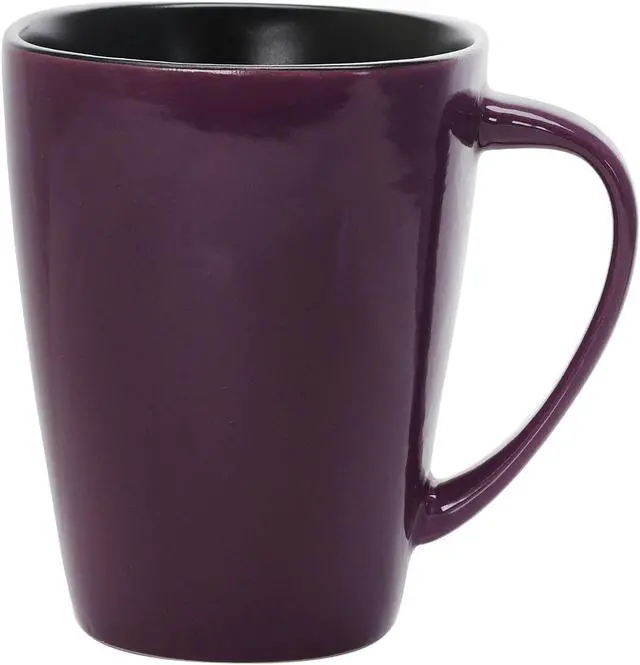 Alt view image 4 of 7 - Elama Mulberry 14 oz. Stoneware Mugs in Purple, Set of 6