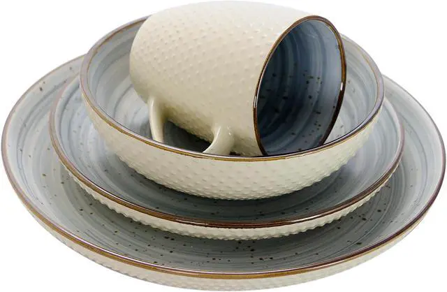 Alt view image 3 of 6 - Elama Mellow 16-Piece Dinnerware Set in Powder Blue
