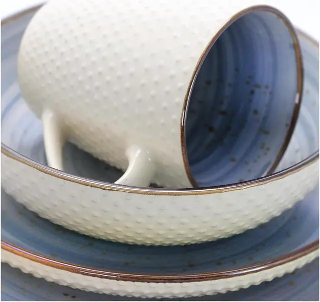 Alt view image 4 of 6 - Elama Mellow 16-Piece Dinnerware Set in Powder Blue